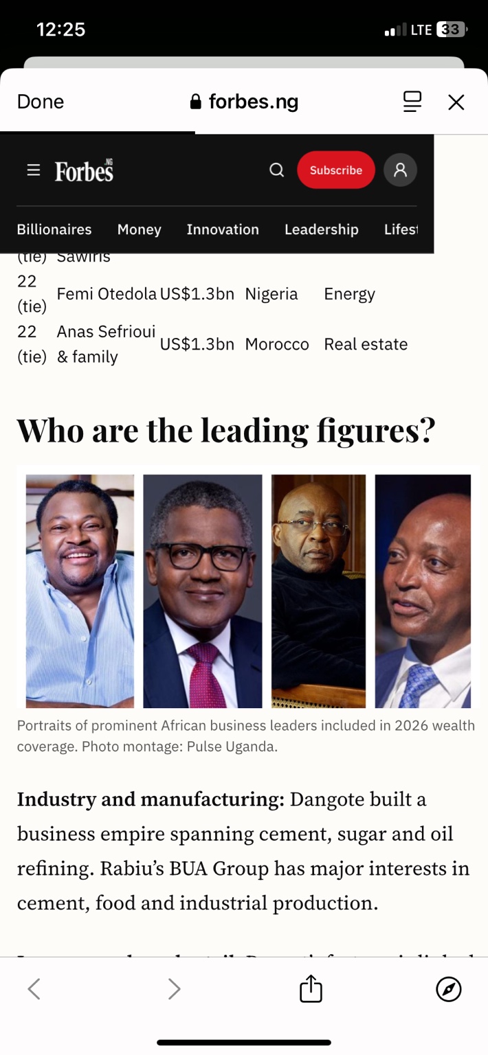 Africa’s 23 Billionaires in 2026: Full List, Fortunes and Businesses